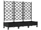 Garden Planter with Trellis&Wheels 3 pcs Black PP 3423072