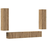 Wall Mounted TV cabinets 4 pcs Artisan Oak Engineered Wood 3328974