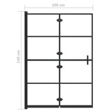 Folding Shower Enclosure ESG 100x140 cm Black 150744
