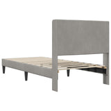 Bed Frame with Headboard Light Grey 90 x 190 cm Velvet 42027533