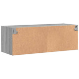 Wall Cabinet with Glass Doors Grey Sonoma 102x37x35 cm 836516