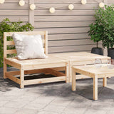 Garden Sofa Armless with Footstool Solid Wood Pine 837956