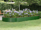 Garden Raised Bed Galvanised Steel 296x140x36 cm Green 319028