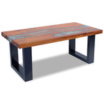 ZNTS Coffee Table Teak Resin 100x50 cm 243467