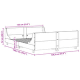 Bed Frame without Mattress White 135x190 cm Double Solid Wood Pine 3302289