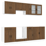 8 Piece Kitchen Cabinet Set Kalmar Brown Oak Engineered Wood 3314848