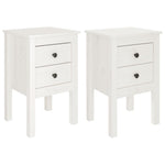 Bedside Cabinets 2 pcs White 40x35x61.5 cm Solid Wood Pine 813692