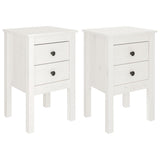 Bedside Cabinets 2 pcs White 40x35x61.5 cm Solid Wood Pine 813692