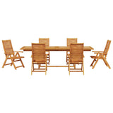 Garden Dining Set Folding 7 pcs Brown Solid Acacia Wood 3375724