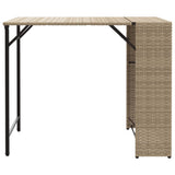 5 Piece Garden Dining Set Foldable Beige Poly Rattan 365947