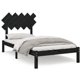 Bed Frame without Mattress Black 100x200 cm Solid Wood 3104862