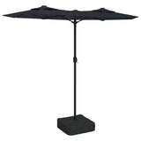 Double-Head Garden Parasol with LEDs Black 316x145 cm 362975
