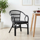 Stacking Chair Black 58 x 60 x 81 cm Rattan 42033215