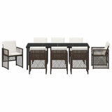 Garden Dining Set 9 pcs Brown Poly Rattan 3380632