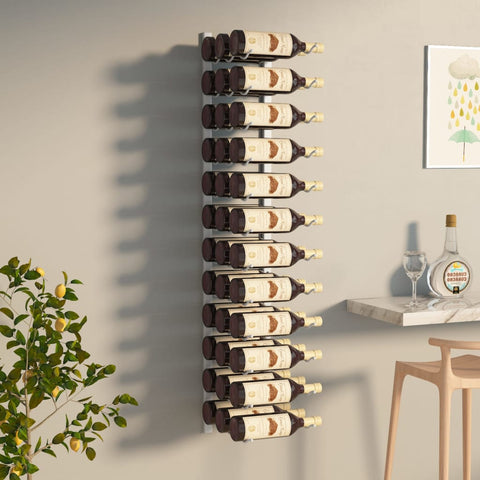 ZNTS Wall Mounted Wine Rack for 36 Bottles White Iron 340887