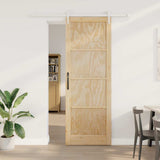 Sliding Door ORKDAL Brown 83 x 232 cm Solid Pine Wood 3333704