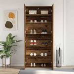 Shoe Cabinet with Door Brown 80 x 35.5 x 180 cm Engineered wood 3333843