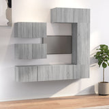 6 Piece TV Cabinet Set Grey Sonoma Engineered Wood 3114556
