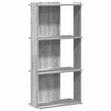 Bookcase 3-Tier Grey Sonoma 60x30x120 cm Engineered Wood 860270