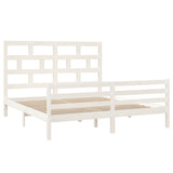 Bed Frame without Mattress White Solid Wood Super King Size 3101299