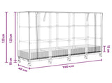 Garden Planter with Greenhouse Cover&Wheels 4 pcs Brown PP 3423138