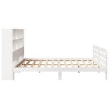 ZNTS Bed Frame without Mattress White 200x200 cm Solid Wood Pine 3309936