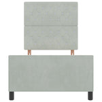 ZNTS Bed Frame Light Grey 100x200 cm Velvet 3344855