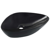 Wash Basin 58.5x39x14 cm Ceramic Black 143902