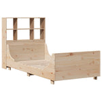 ZNTS Bookcase Bed without Mattress 100x200 cm Solid Wood 3323812