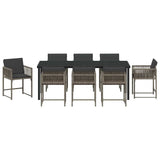 Garden Dining Set 9 pcs Grey Poly Rattan 3380752