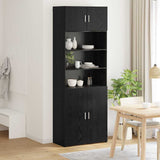 Storage Cabinet Black Oak 80 x 42.5 x 225 cm Engineered Wood 3402820