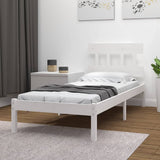 Bed Frame without Mattress White 100x200 cm Solid Wood 3104729