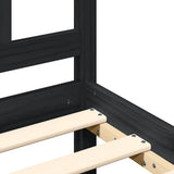 Bed Frame without Mattress Black Small Single Solid Wood Pine 3191935