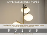 3-Light Tree Floor Lamps for Living Room, Modern Standing Lamp for Bedroom with Globe Lampshade, T3398P344722