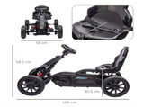Kids Pedal Go Kart, with Adjustable Seat, EVA Wheels, Seat, Handbrake - Black T3398P348367