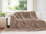 Throw Blanket Camel 240 x 220 cm 1.37 kg Fleece 42016915