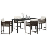 Garden Dining Set 5 pcs Brown Poly Rattan 3380754