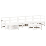 7 Piece Garden Lounge Set White Solid Wood Pine 3250617