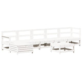 7 Piece Garden Lounge Set White Solid Wood Pine 3250617