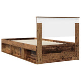 Bed Frame with Headboard Old Wood 100 x 200 cm Solid Pine Wood 3410643