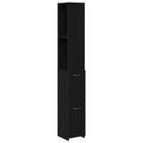 Bathroom Cabinet Black Oak 25 x 25 x 170 cm Engineered Wood 862669