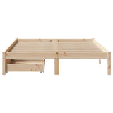 Bed Frame without Mattress 135x190 cm Double Solid Wood Pine 3301426