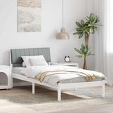 Bed frame White and light grey 90 x 190 cm Solid pine wood 878718