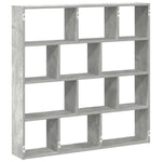 ZNTS Wall Cube Shelf 12 Compartments Concrete Grey Engineered Wood 860007