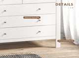 Modern Chest of Drawers, 5 Drawer Storage Cabinet with Metal Handles and Runners for Bedroom, White T3398P344211