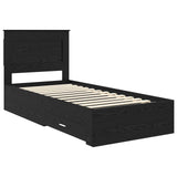 Bed Frame with Drawer with Headboard Manual Engineered Wood 3410367