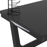 Gaming Desk LED with Z Shape Black 110x60x75 cm 325420