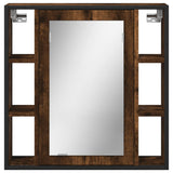 ZNTS Bathroom Mirror Cabinet Smoked Oak 60x16x60 cm Engineered Wood 842428