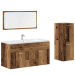 ZNTS 3 Piece Bathroom Furniture Set Old Wood Engineered Wood 3328593