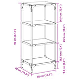 ZNTS Storage Rack with Transparent Glass Top 40x30x95 cm Steel 846038